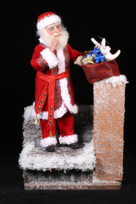 Santa's Down the Chimney Tonight - One-Of-A-Kind Doll by Tanya Abaimova. Characters Gallery 