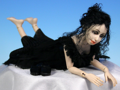 Color: Black - One-of-a-kind Art Doll by Tanya Abaimova