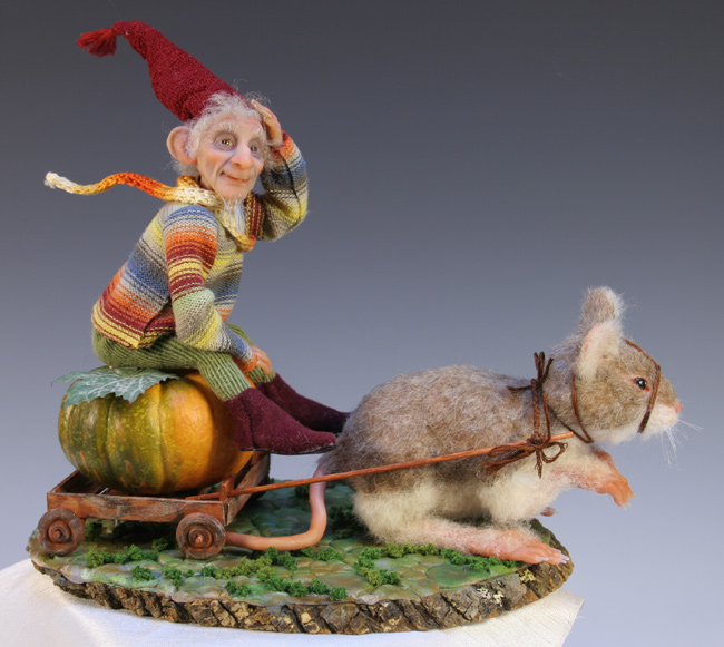 Pumpkin Ride - One-Of-A-Kind Doll by Tanya Abaimova. Creatures Gallery 