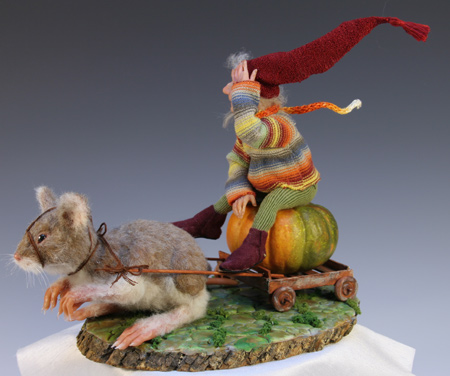 Pumpkin Ride - One-Of-A-Kind Doll by Tanya Abaimova. Creatures Gallery 