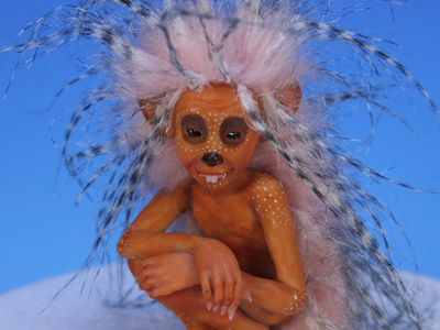 Hedgehog Elf - One-of-a-kind Art Doll by Tanya Abaimova