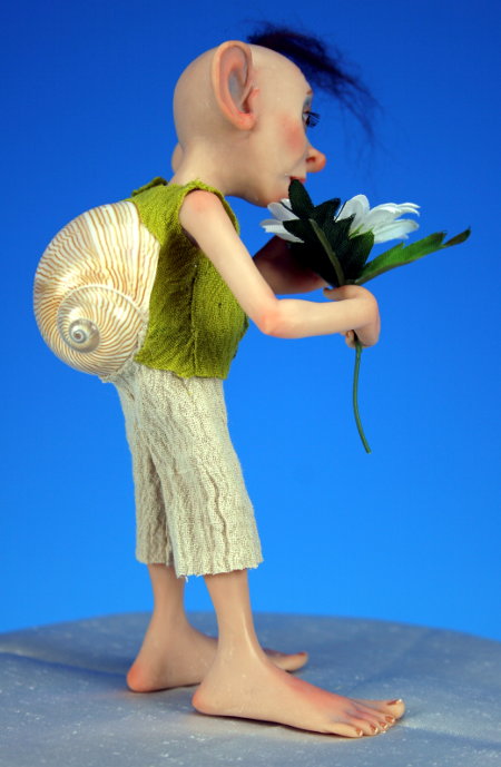 Snailman And A Daisy - One-Of-A-Kind Doll by Tanya Abaimova. Creatures Gallery 