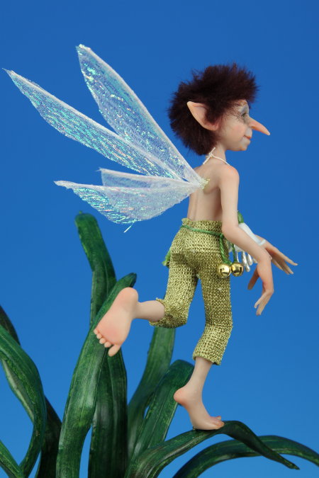 Grasshopper Pixie - One-Of-A-Kind Doll by Tanya Abaimova. Creatures Gallery 