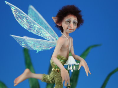 Grasshopper Pixie - One-of-a-kind Art Doll by Tanya Abaimova