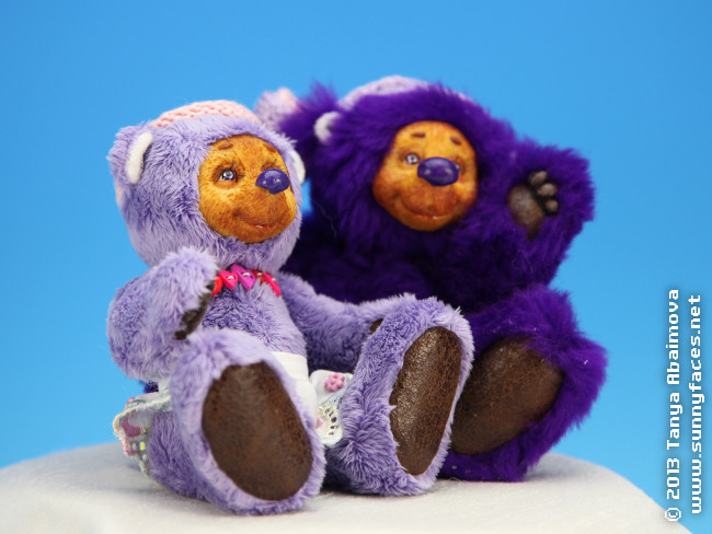 A Bear Pair - Sam and Samantha - One-Of-A-Kind Doll by Tanya Abaimova. Soft Sculptures Gallery 
