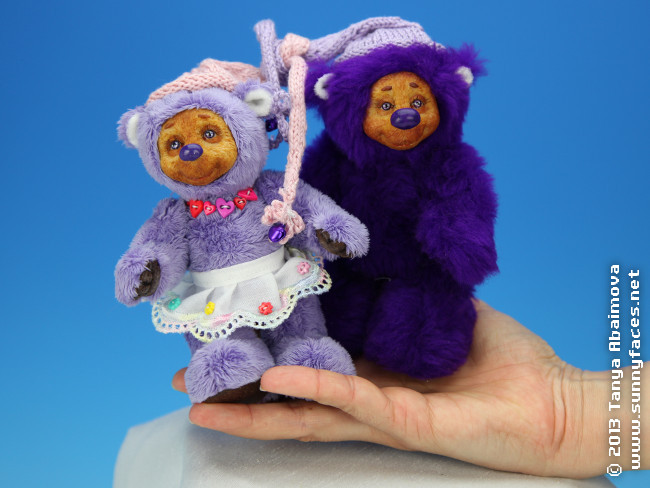 A Bear Pair - Sam and Samantha - One-Of-A-Kind Doll by Tanya Abaimova. Soft Sculptures Gallery 