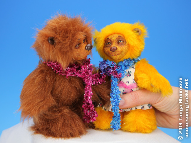 A Bear Pair - You Are My Sunshine - One-Of-A-Kind Doll by Tanya Abaimova. Soft Sculptures Gallery 