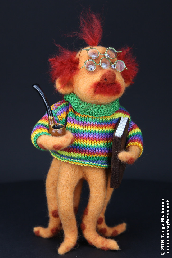 Mr. Green - One-Of-A-Kind Doll by Tanya Abaimova. Soft Sculptures Gallery 