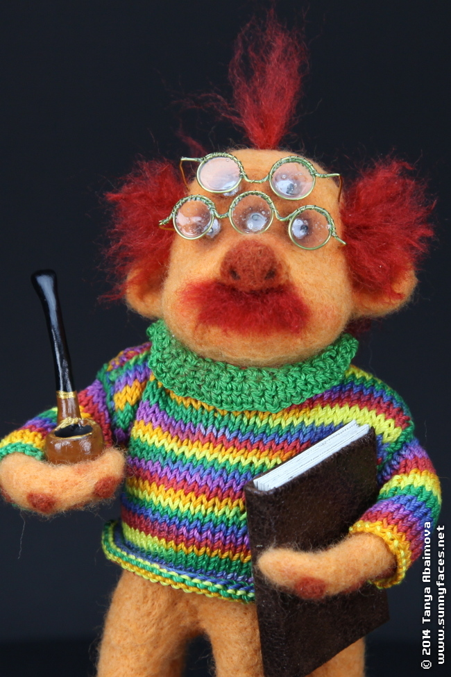 Mr. Green - One-Of-A-Kind Doll by Tanya Abaimova. Soft Sculptures Gallery 