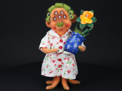 Mrs. Green - One-of-a-kind Art Doll by Tanya Abaimova