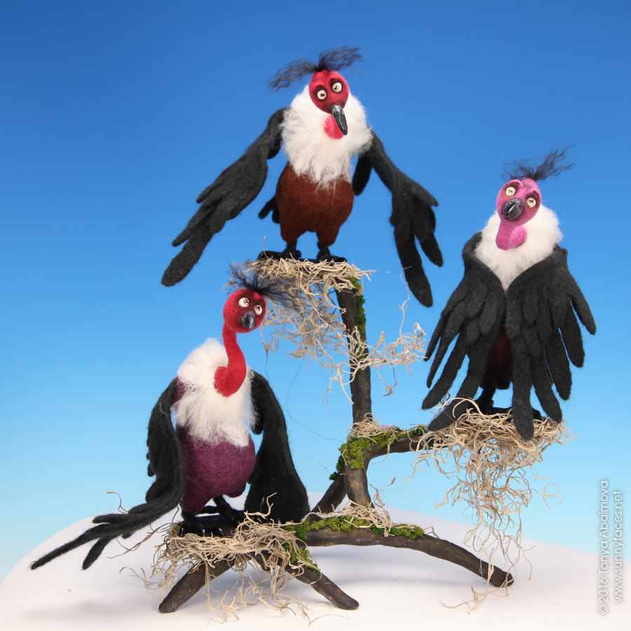 Vultures - One-Of-A-Kind Doll by Tanya Abaimova. Soft Sculptures Gallery 
