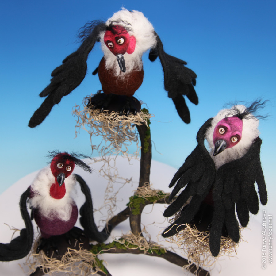 Vultures - One-Of-A-Kind Doll by Tanya Abaimova. Soft Sculptures Gallery 