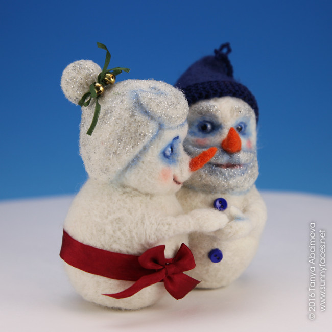 Snowcouple - One-Of-A-Kind Doll by Tanya Abaimova. Soft Sculptures Gallery 