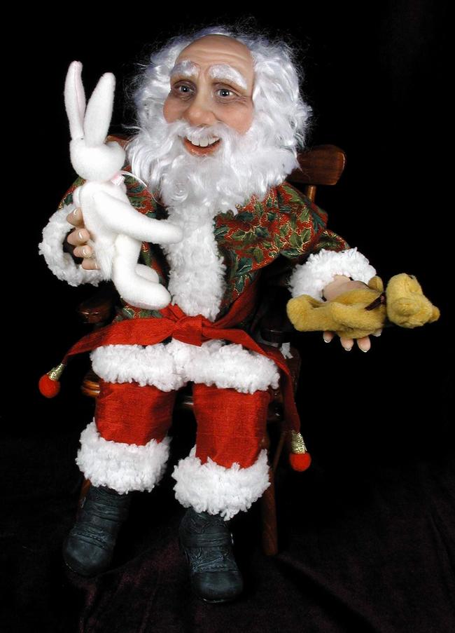 Santa With Toys - One-Of-A-Kind Doll by Tanya Abaimova. Characters Gallery 