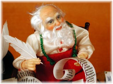 Santa's Checklist - One-of-a-kind Art Doll by Tanya Abaimova