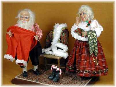 Santa's Old Costume - One-of-a-kind Art Doll by Tanya Abaimova