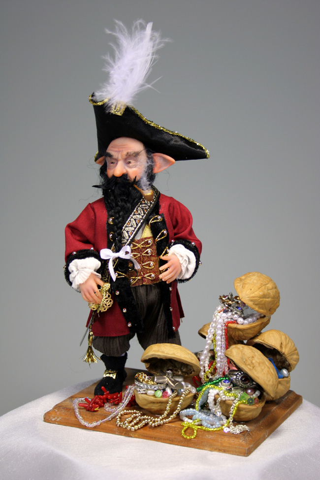 Captain Black Beard - One-Of-A-Kind Doll by Tanya Abaimova. Creatures Gallery 