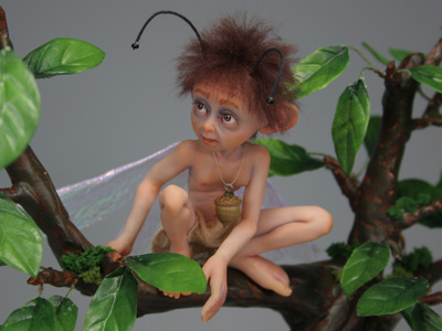 Acorn Moth Fairy - One-of-a-kind Art Doll by Tanya Abaimova