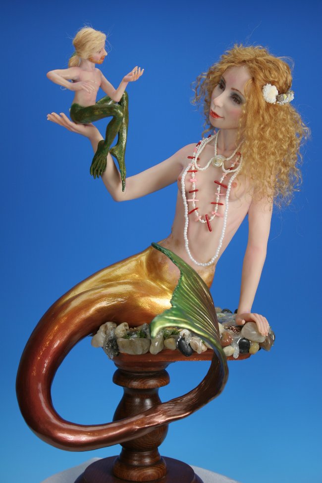 OOAK Art Doll Prelude to A Kiss Fairytale Fantasy Mermaid Sculpture by