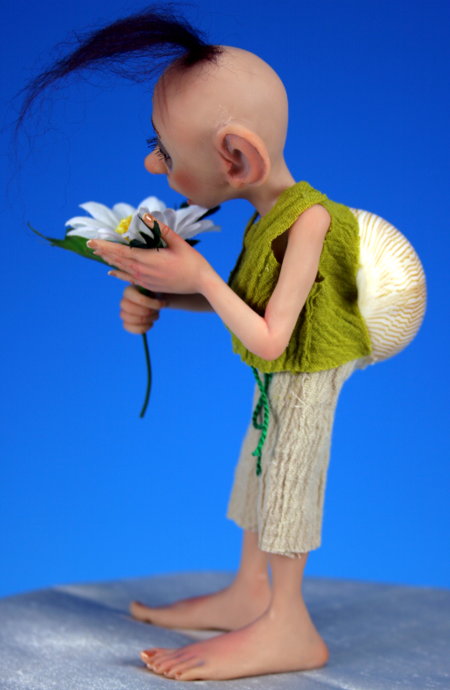 Snailman And A Daisy - One-Of-A-Kind Doll by Tanya Abaimova. Creatures Gallery 