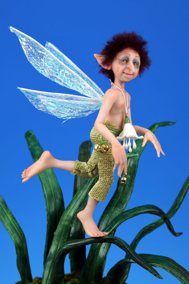 Grasshopper Pixie - One-Of-A-Kind Doll by Tanya Abaimova. Creatures Gallery 