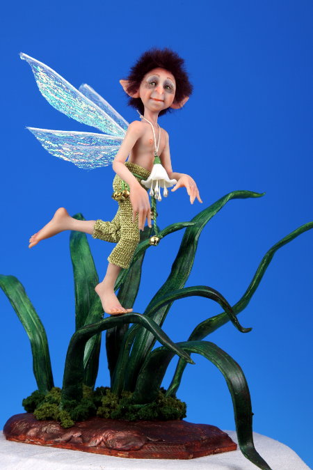 Grasshopper Pixie - One-Of-A-Kind Doll by Tanya Abaimova. Creatures Gallery 