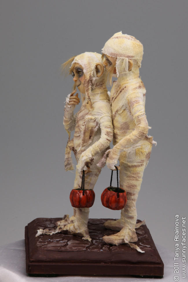 Shy Trick-O-Treaters - One-Of-A-Kind Doll by Tanya Abaimova. Creatures Gallery 
