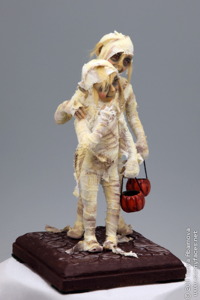 Shy Trick-O-Treaters - One-Of-A-Kind Doll by Tanya Abaimova. Creatures Gallery 