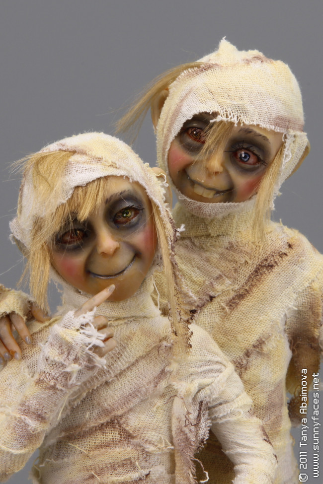 Shy Trick-O-Treaters - One-Of-A-Kind Doll by Tanya Abaimova. Creatures Gallery 