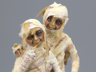 Shy Trick-O-Treaters - One-of-a-kind Art Doll by Tanya Abaimova