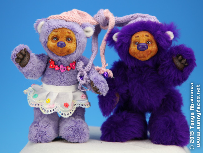 A Bear Pair - Sam and Samantha - One-Of-A-Kind Doll by Tanya Abaimova. Soft Sculptures Gallery 