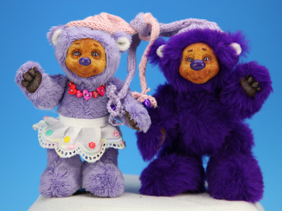 A Bear Pair - Sam and Samantha - One-of-a-kind Art Doll by Tanya Abaimova