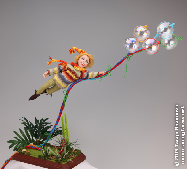 Riding The Bubbles - One-Of-A-Kind Doll by Tanya Abaimova. Characters Gallery 