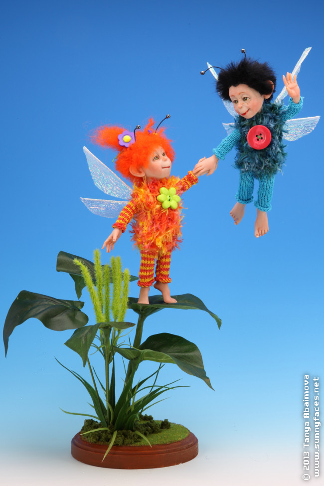 Let's Fly With Me - One-Of-A-Kind Doll by Tanya Abaimova. Creatures Gallery 