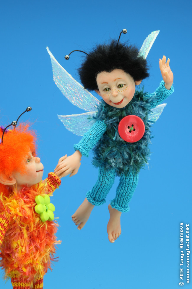 Let's Fly With Me - One-Of-A-Kind Doll by Tanya Abaimova. Creatures Gallery 