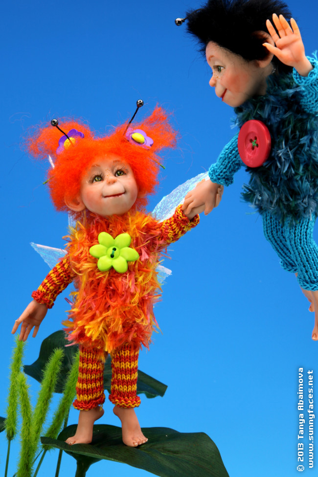 Let's Fly With Me - One-Of-A-Kind Doll by Tanya Abaimova. Creatures Gallery 