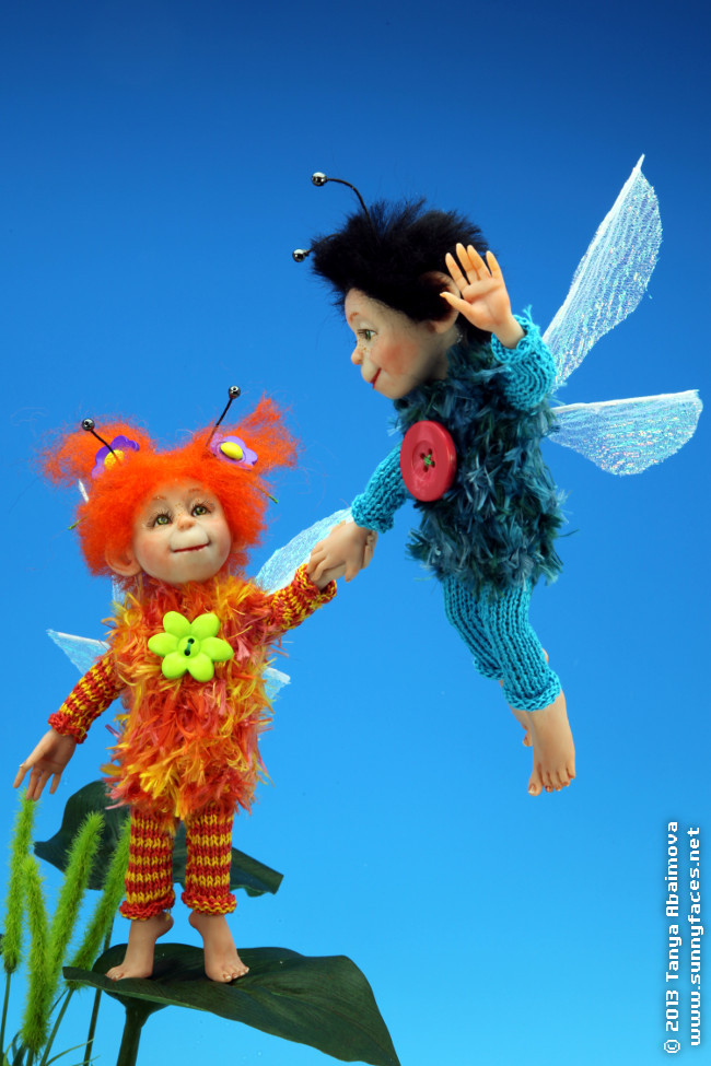 Let's Fly With Me - One-Of-A-Kind Doll by Tanya Abaimova. Creatures Gallery 