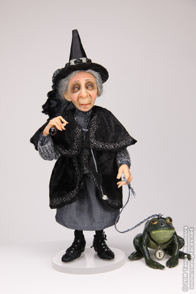 Grey Witch and Foggy - One-Of-A-Kind Doll by Tanya Abaimova. Characters Gallery 