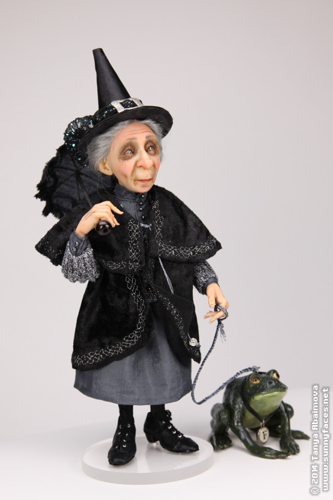Grey Witch and Foggy - One-Of-A-Kind Doll by Tanya Abaimova. Characters Gallery 