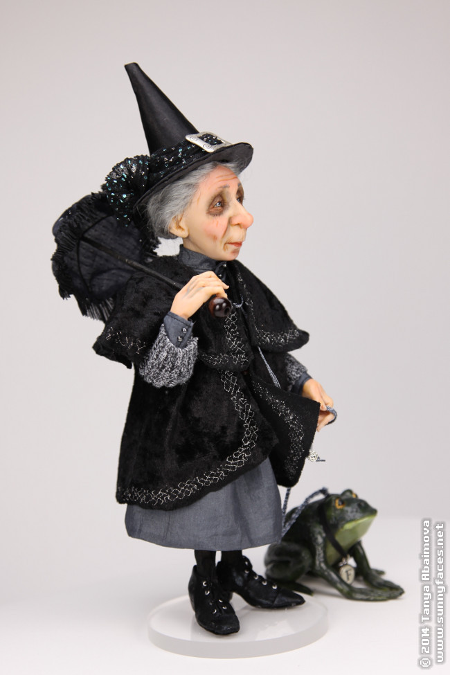 Grey Witch and Foggy - One-Of-A-Kind Doll by Tanya Abaimova. Characters Gallery 