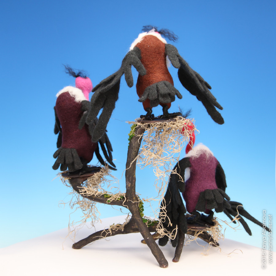 Vultures - One-Of-A-Kind Doll by Tanya Abaimova. Soft Sculptures Gallery 