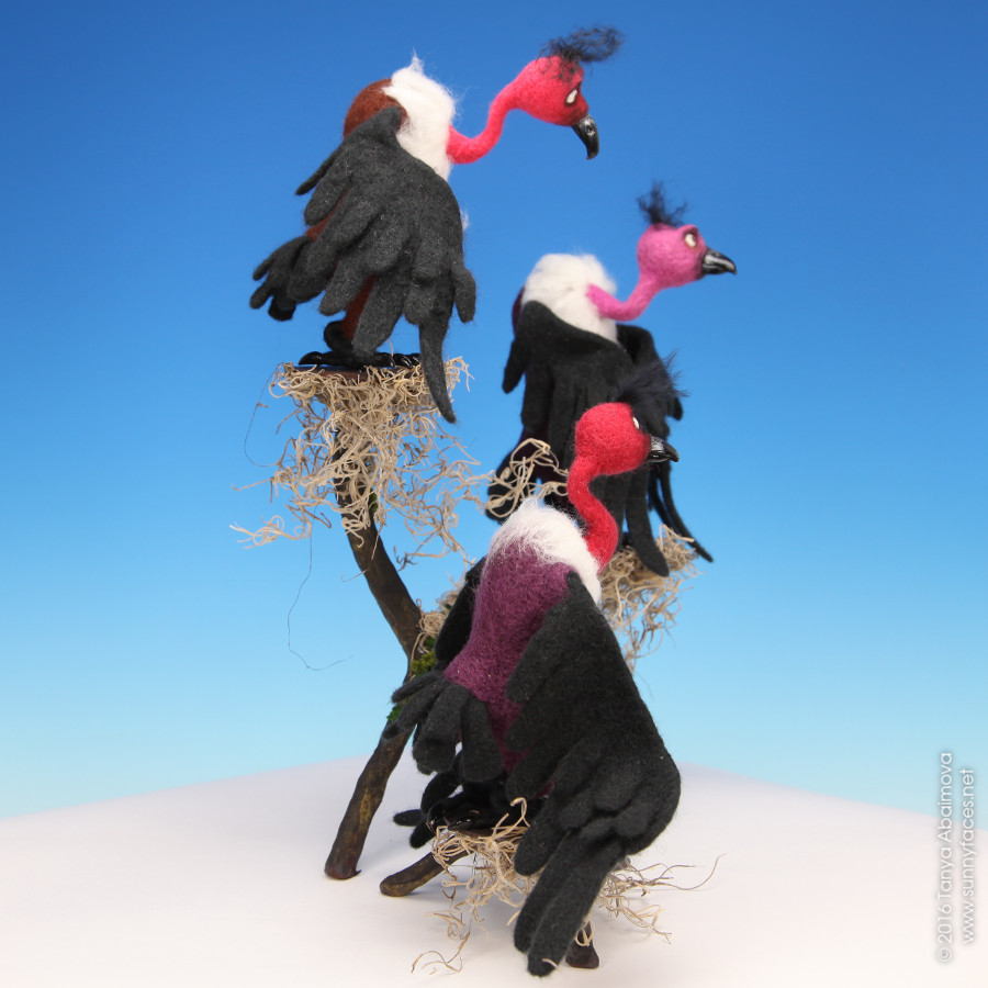 Vultures - One-Of-A-Kind Doll by Tanya Abaimova. Soft Sculptures Gallery 