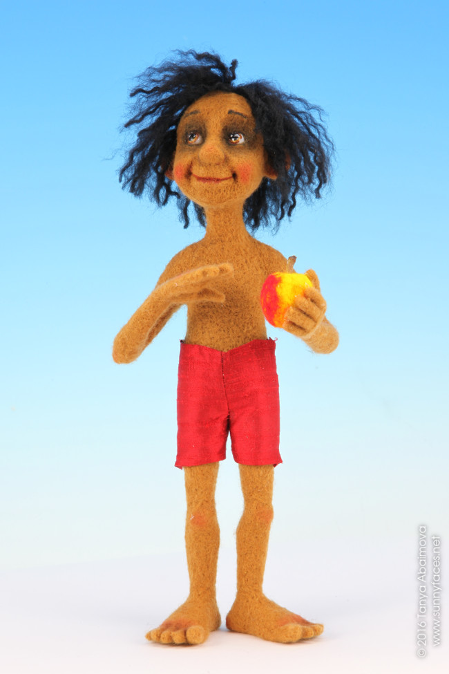 Mowgli - One-Of-A-Kind Doll by Tanya Abaimova. Soft Sculptures Gallery 