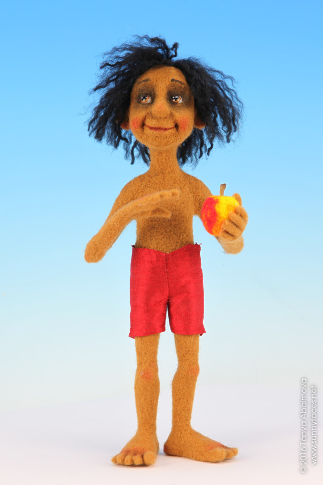 Mowgli - One-Of-A-Kind Doll by Tanya Abaimova. Soft Sculptures Gallery 