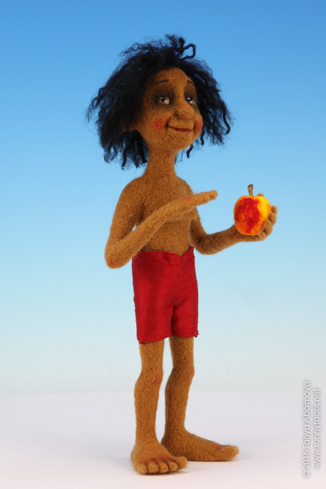 Mowgli - One-Of-A-Kind Doll by Tanya Abaimova. Soft Sculptures Gallery 
