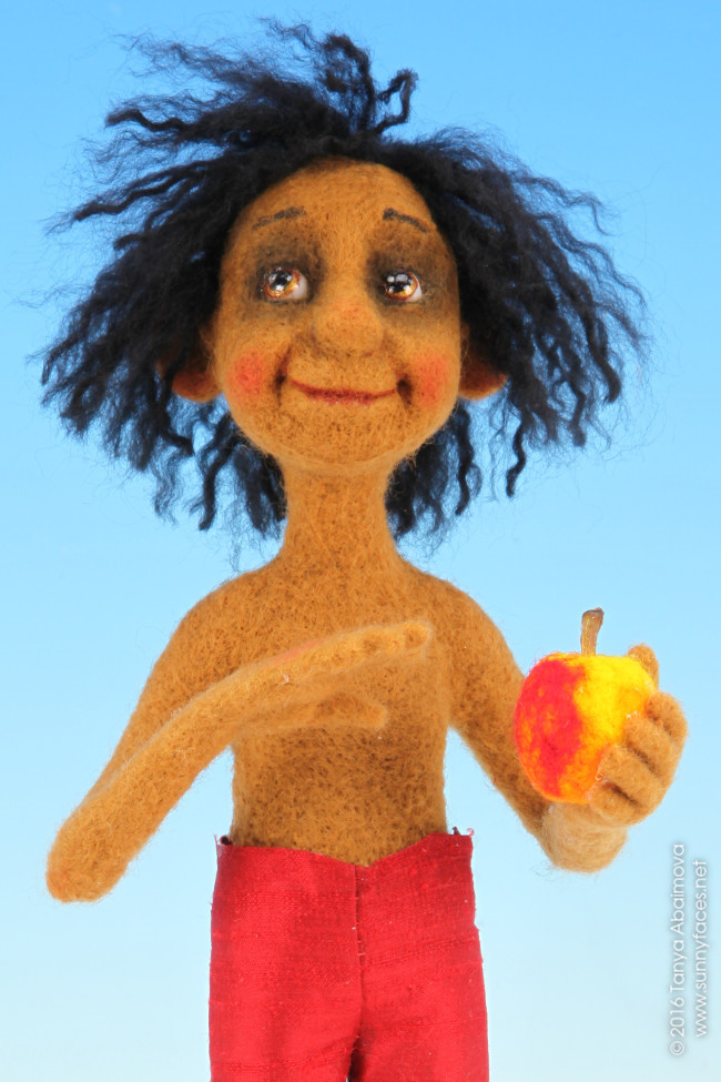 Mowgli - One-Of-A-Kind Doll by Tanya Abaimova. Soft Sculptures Gallery 