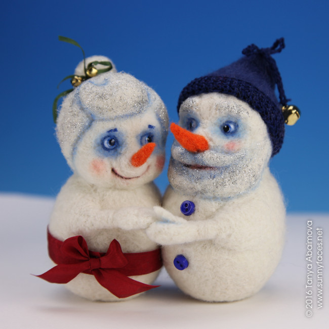 Snowcouple - One-Of-A-Kind Doll by Tanya Abaimova. Soft Sculptures Gallery 