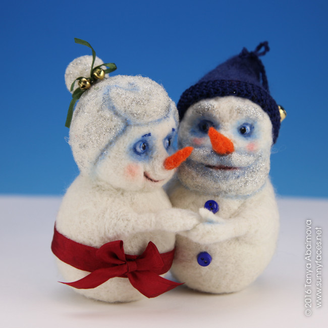 Snowcouple - One-Of-A-Kind Doll by Tanya Abaimova. Soft Sculptures Gallery 