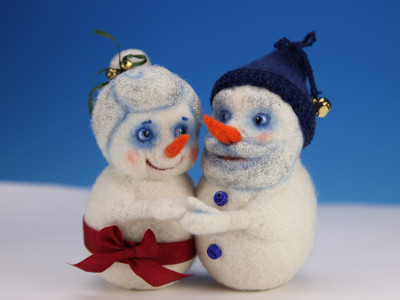 Snowcouple - One-of-a-kind Art Doll by Tanya Abaimova