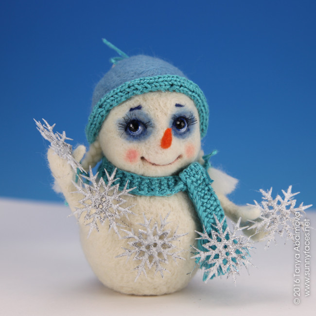Snowgirl - One-Of-A-Kind Doll by Tanya Abaimova. Soft Sculptures Gallery 